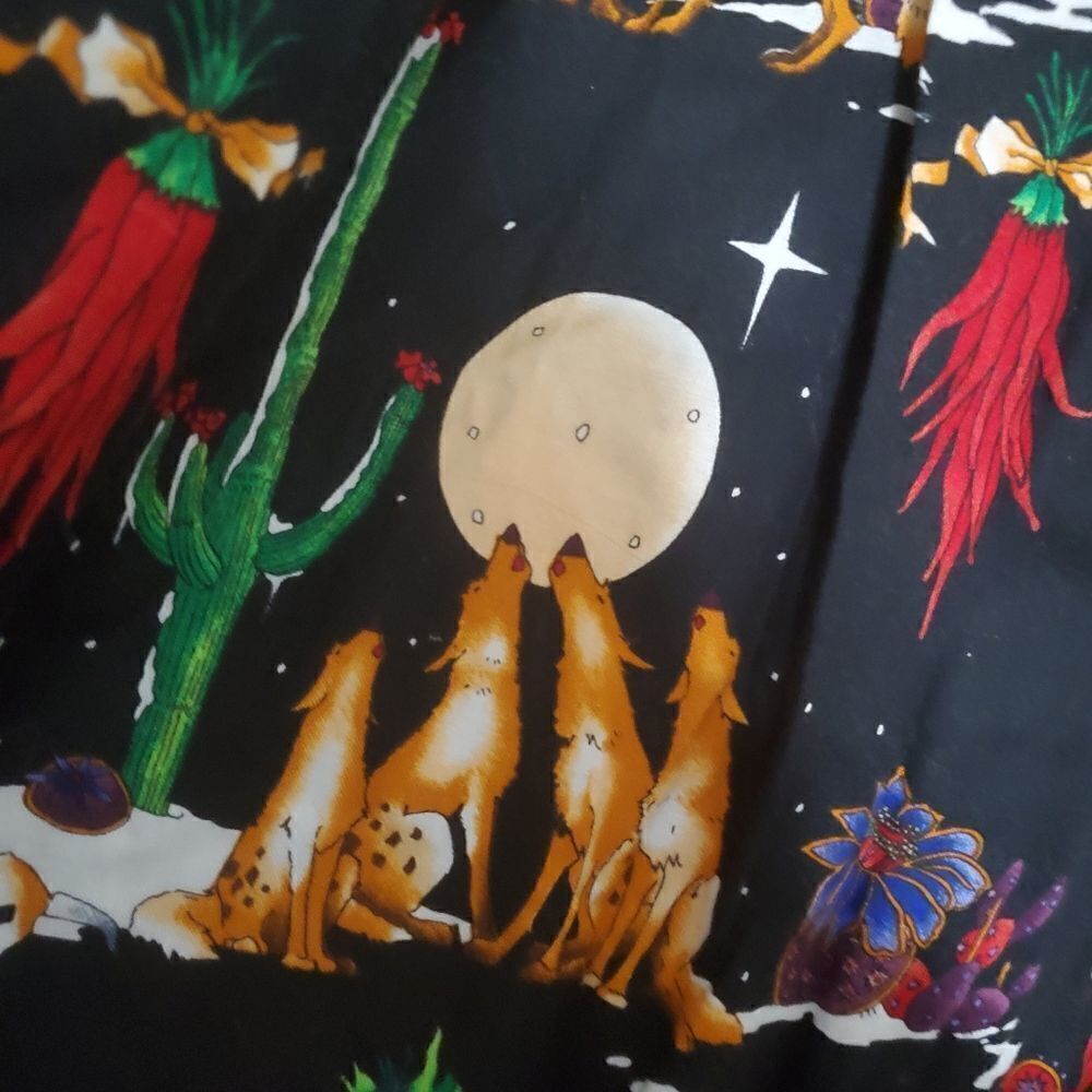Ruffles Vintage Wolf Pack Print Womens Long Skirt S/M - Picture 4 of 9
